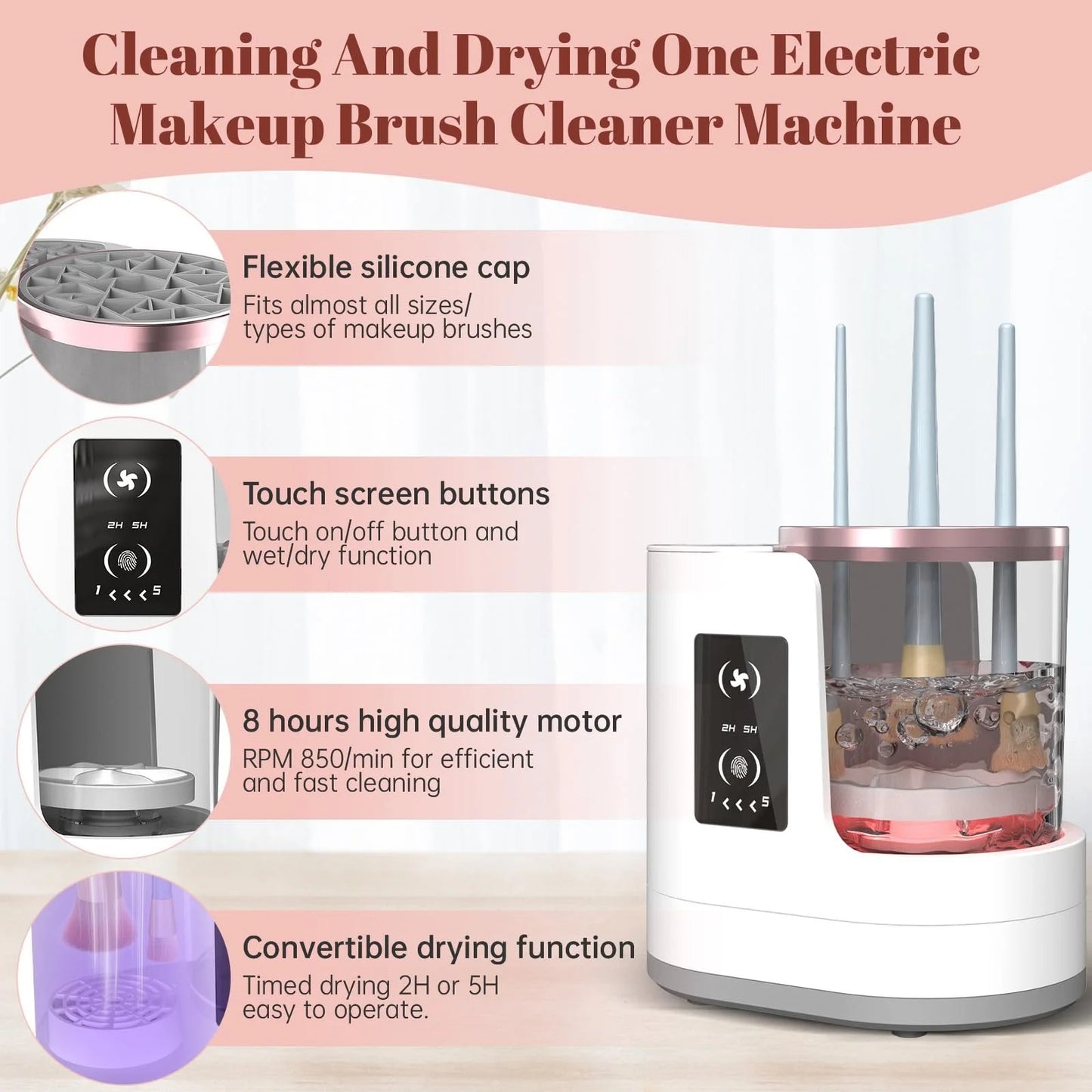 3-in-1 Electric Makeup Brush Cleaner & Dryer β Automatic USB Brush Cleaning Machine