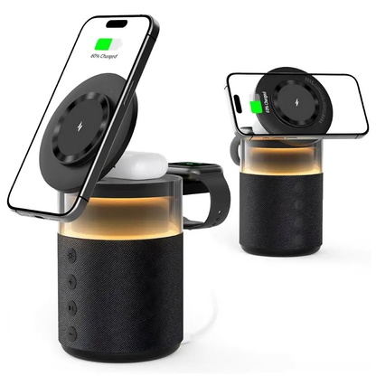 5-in-1 Wireless Charging Station with Bluetooth Speaker & Night Light