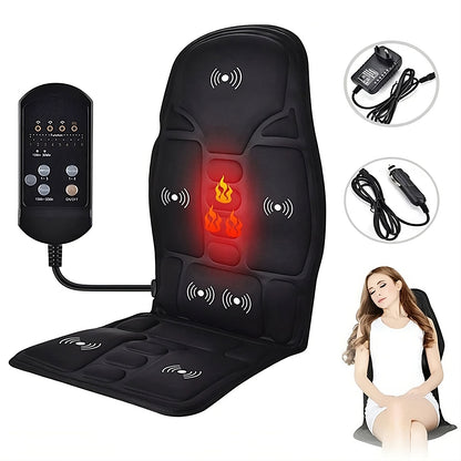 Full-Body Heated Massage Cushion – Multi-Mode Vibration Chair Pad for Back, Neck & Seat Relief