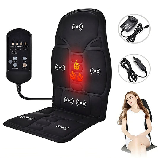 Full-Body Heated Massage Cushion – Multi-Mode Vibration Chair Pad for Back, Neck & Seat Relief