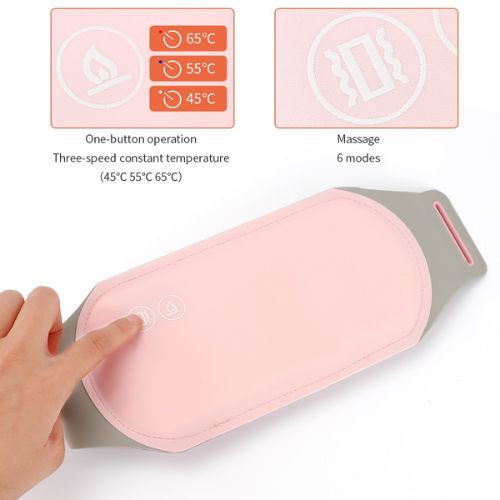Menstrual Heating Pad Belt with Vibration – Portable Period Pain Relief, Adjustable Heat & Massage Therapy