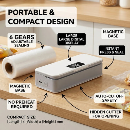 2-in-1 Mini Bag Sealer & Cutter – Keep Food Fresh Anywhere