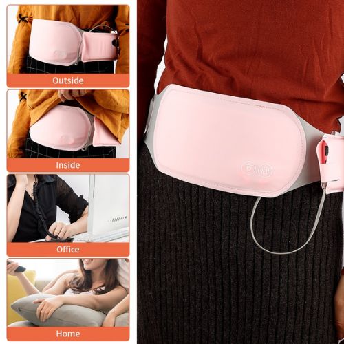 Menstrual Heating Pad Belt with Vibration – Portable Period Pain Relief, Adjustable Heat & Massage Therapy