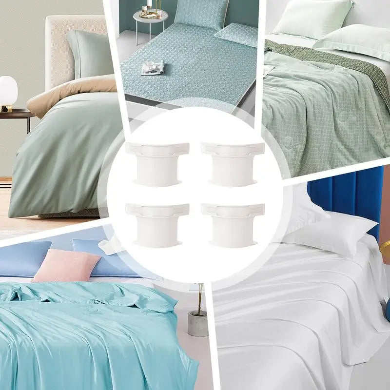 Adjustable Bed Sheet Fasteners (4-Pack) – Non-Slip Clips for Tight, Wrinkle-Free Bedding