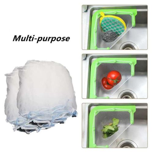 Sink Corner Strainer Basket – Triangular Kitchen Drain Filter with Disposable Mesh Bags
