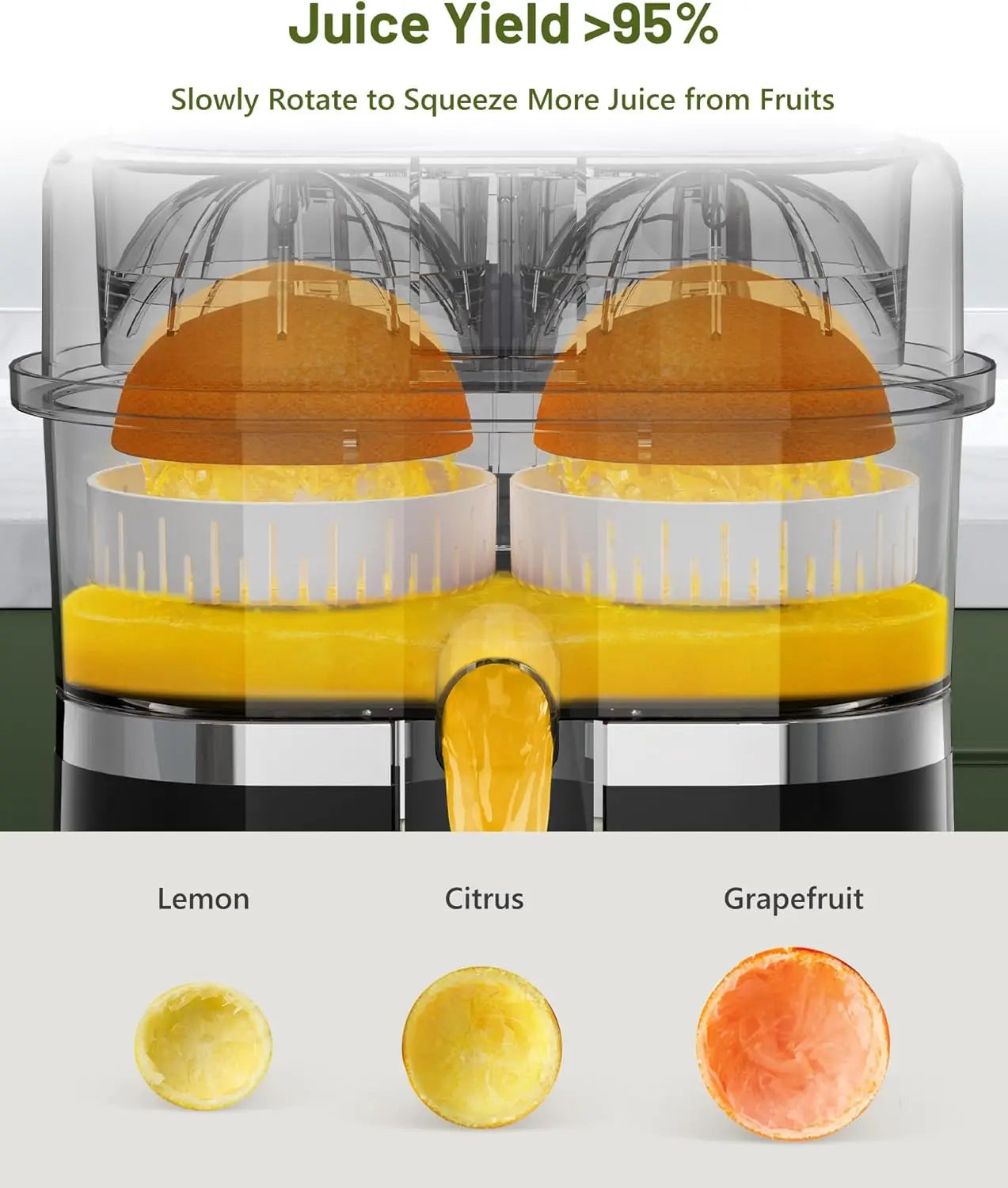 Portable Dual Head Electric Citrus Juicer – Fast 2-Fruit Squeezer, 15000RPM, Easy Clean