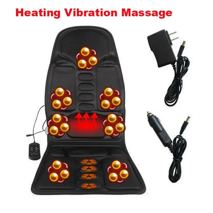 Full-Body Heated Massage Cushion – Multi-Mode Vibration Chair Pad for Back, Neck & Seat Relief