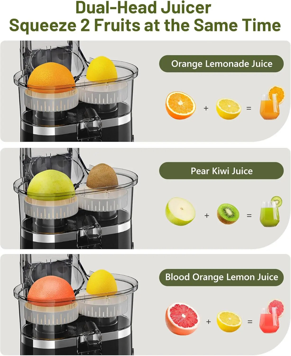 Portable Dual Head Electric Citrus Juicer – Fast 2-Fruit Squeezer, 15000RPM, Easy Clean