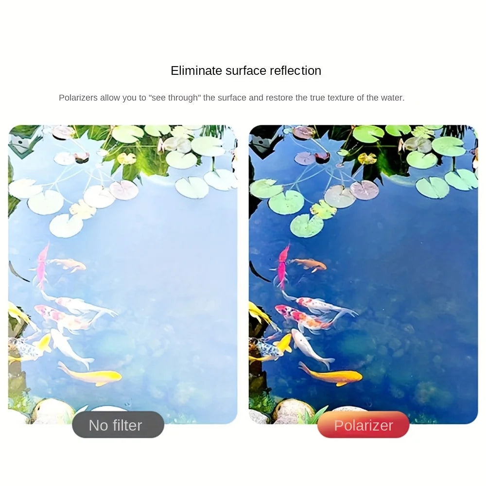 52mm Clip-On CPL Phone Lens Filter – Anti-Glare Polarizer for Clear, Vibrant Photos