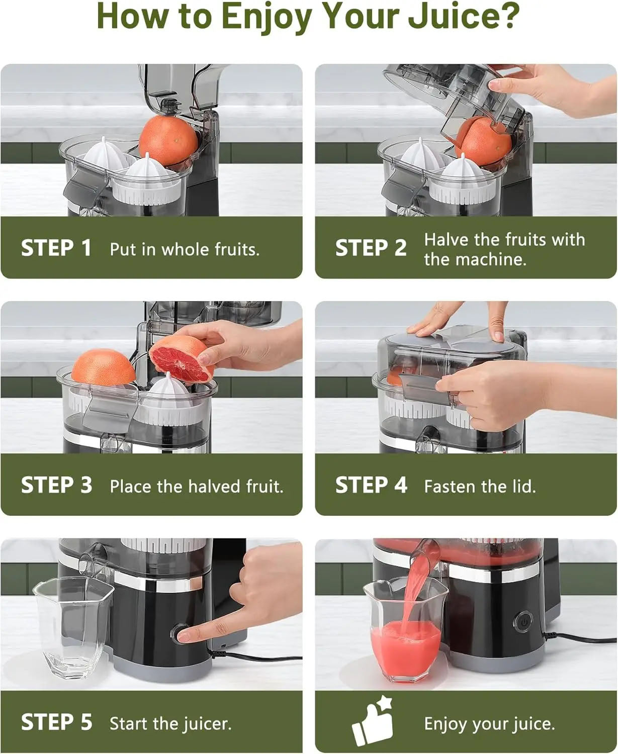 Portable Dual Head Electric Citrus Juicer – Fast 2-Fruit Squeezer, 15000RPM, Easy Clean