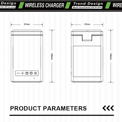 6-in-1 Magnetic Wireless Charging Station with Speaker & Alarm Clock – Fast 15W Charger, LED Light & Desk Organizer